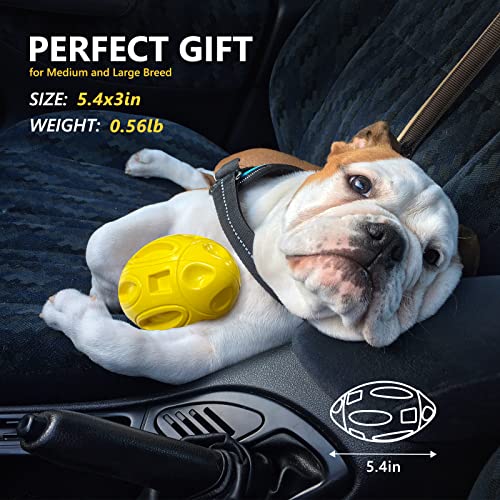 EASTBLUE Squeaky Dog Toys forÂ AggressiveÂ Chewers: Rubber Puppy Chew Ball with Squeaker, Almost Indestructible and Durable Pet Toy for Medium and Large Breed