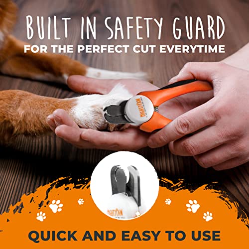 Mighty Paw Dog Nail Clippers | Pet Nail Trimmers & Nail File Set Includes a Built-in Safety Guard to Avoid Cutting Too Short. Stainless Steel Blade & Ergonomic Handle. Vet Recommended. (Orange)