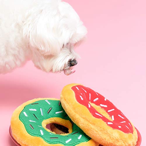 ZippyPaws - Original Donutz No Stuffing Squeaky Plush Dog Toy - Mint Chip