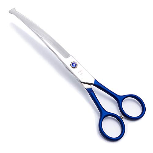 LovinPet Pet 7" Curved Scissor Right/Left-Handed Pet Round-Tip Grooming Stainless Steel Safety Trimming Shears for Dogs and Cats (Easy use Curved Scissor)