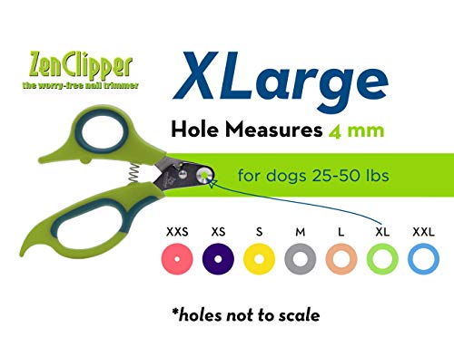 Zen Clipper Dog Nail Clippers for Dogs Between 25-50 Pounds â The Worry-Free Grooming Nail Clippers, Avoid Painful Overcutting â Stress, Injury-Free Nail Cutting â 4mm Hole