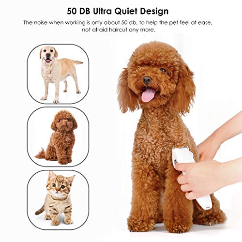 PARMPH Dog Clippers for Grooming, Professional Pet Dog Hair Clipper Cordless Rechargeable Electric Grooming Clippers for Large Small Dogs Cats