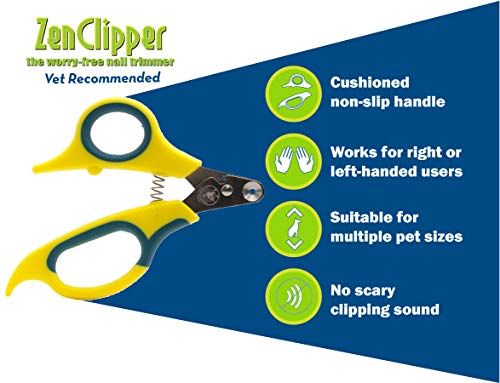 Zen Clipper Pet Nail Clippers â The Worry-Free Grooming Nail Clippers, Avoid Painful Overcutting â Stress, Injury-Free Nail Cutting and Grooming â Unique Blade Clips The Tip Not The Quick