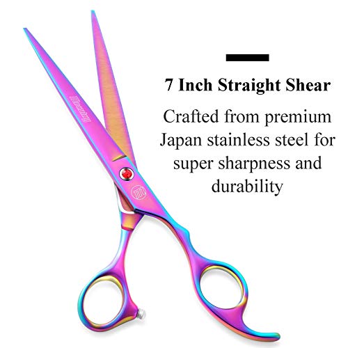 Professional Dog Grooming Scissors Set, 7 Inch/8 Inch Pet Grooming Scissors Chunkers Shears for Dog, Curved Dog Grooming Scissors, Thinning Shears for Dog with Grooming Comb