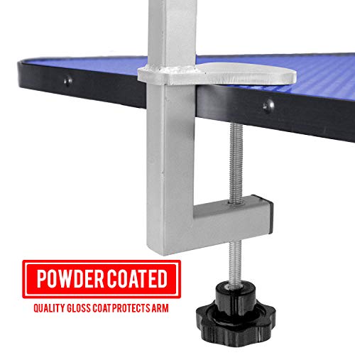 Foldable Pet Grooming Arm with Clamp, Dog Grooming Loop and No Sit Haunch Holder - Innovative Portable Grooming Arms (Silver, 1 Haunch)