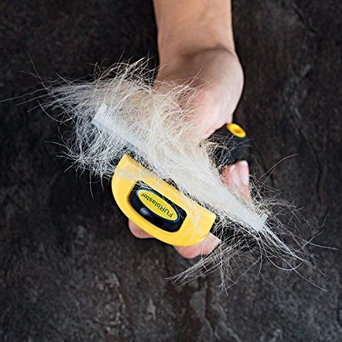 DakPets Pet Grooming Brush Effectively Reduces Shedding by up to 95% Professional Deshedding Tool for Dogs and Cats, Yellow