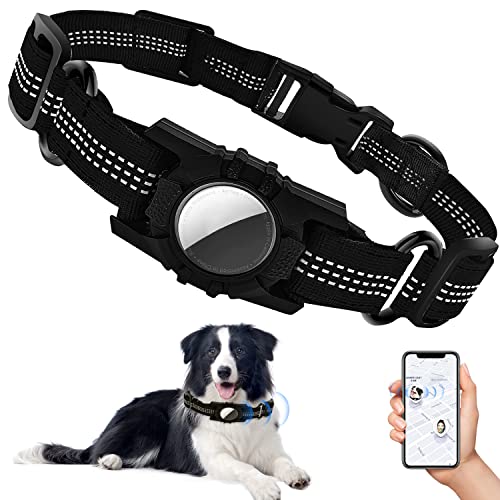 AirTag Dog Collar, SUPCHON Reflective Air Tag Dog Collar Adjustable Heavy Duty Dog Collar with AirTag Holder Durable Pet Collar for Small Medium Large Dogs