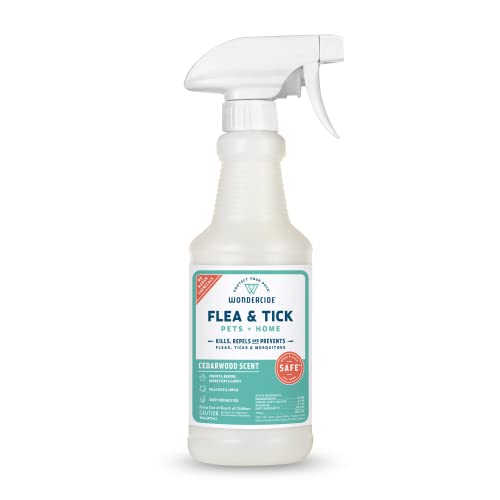 Wondercide - Flea, Tick and Mosquito Spray for Dogs, Cats, and Home - Flea and Tick Killer, Control, Prevention, Treatment - with Natural Essential Oils - Pet and Family Safe - Cedarwood 16 oz