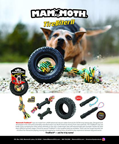 Mammoth TireBiterII Rubber Dog Toys - Natural Rubber Dog Toys for Extreme Chewers â Dog Toys for Extra Long Interactive Play â Aggressive Chewer Toys