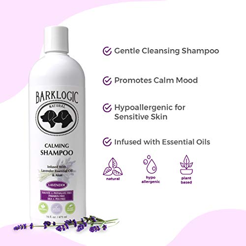 BarkLogic Calming Lavender Dog Shampoo and Conditioner Set - 16 oz - with Natural Essential Oils, Hypoallergenic, Plant-Based Gentle Formula for Sensitive Skin