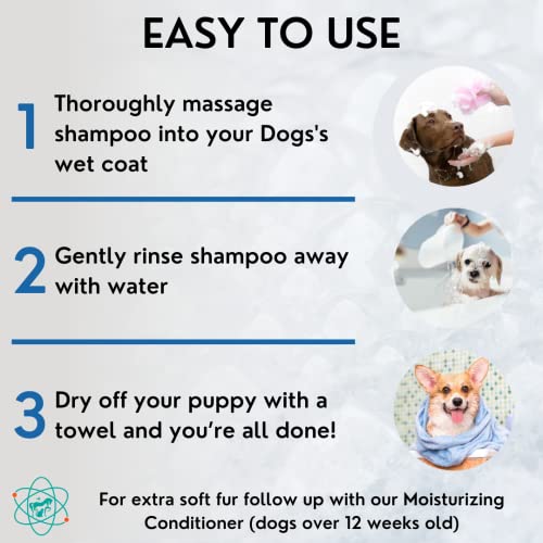 PET CARE Sciences Dog Shampoo, Naturally Derived Dog and Puppy Shampoo and Conditioner, 5 in 1 Formula with Coconut, Aloe and Oatmeal, Tear Free Dog Shampoo for Sensitive Skin, Made in The USA