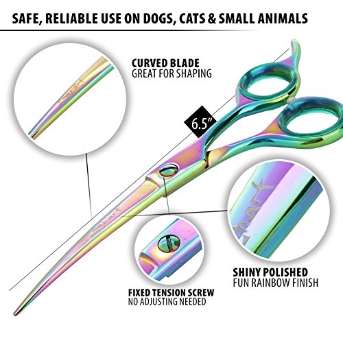 Premium, Sharp, Durable Dog Grooming Scissors for Groomers and Pet Owners: Trusted by Groomers Worldwide for Unmatched Precision and Quality: Unleash the Artistry of Grooming with our Rainbow Scissors