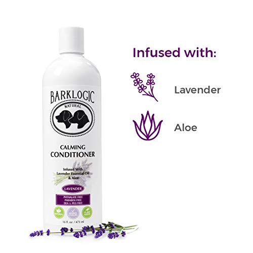 BarkLogic Calming Lavender Dog Shampoo and Conditioner Set - 16 oz - with Natural Essential Oils, Hypoallergenic, Plant-Based Gentle Formula for Sensitive Skin