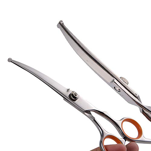 PETTOM Pet Grooming Scissors Set 5-in-1 Safety Round Tip Dog Grooming Blender Shears Kit for Full Body & Facial Trimmer