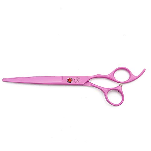Moontay Professional 7.0" Dog Grooming Scissors Set, 4-pieces Straight, Upward Curved, Downward Curved, Thinning/Blending Shears for Dog, Cat and Pets, JP Stainless Steel, Pink