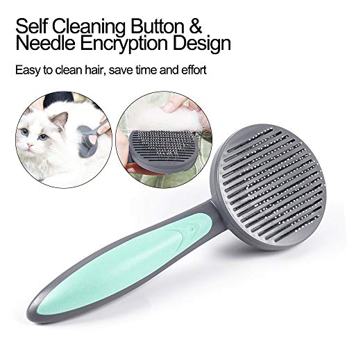 YoTelim Dog Brush Cat Brush with Massages Particle, Self Cleaning Slicker Brush for Dog Grooming, Gently Removes Loose Undercoat, Shedding Mats and Tangled Hair Suitable for All Long or Short Hair
