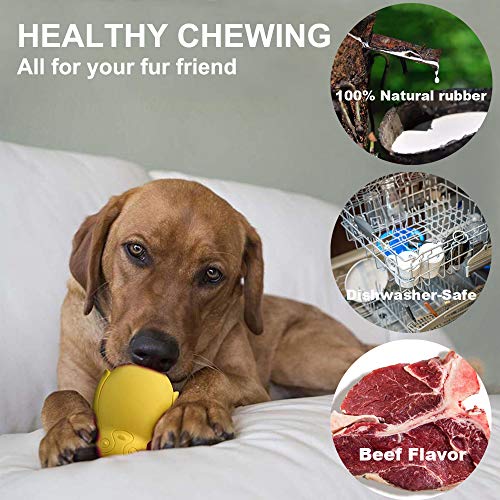 Penguin Durable Dog Chew Toys, Freezable Stuffable Puppy Treat Dispensing Chew Toys, Natural Rubber Interactive Puzzle Game Dog Toys for Small Medium Large dogs, Fun to Chase and Fetch, Beef Flavor