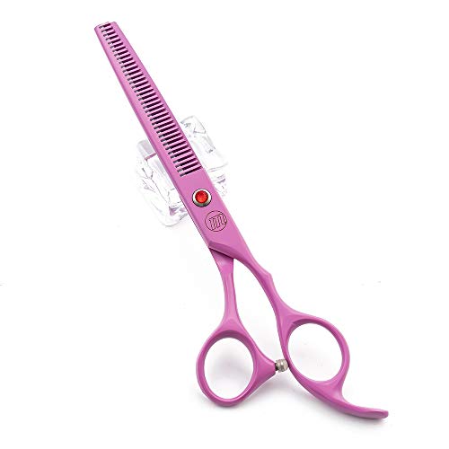 Moontay Professional 7.0" Dog Grooming Scissors Set, 4-pieces Straight, Upward Curved, Downward Curved, Thinning/Blending Shears for Dog, Cat and Pets, JP Stainless Steel, Pink