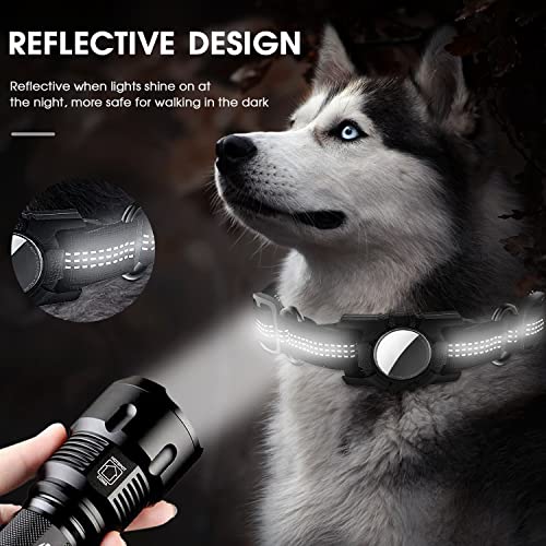 AirTag Dog Collar, SUPCHON Reflective Air Tag Dog Collar Adjustable Heavy Duty Dog Collar with AirTag Holder Durable Pet Collar for Small Medium Large Dogs