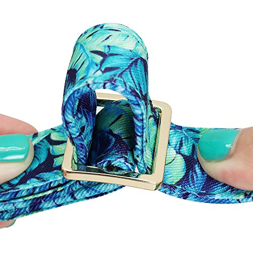 Beirui Soft Floral ID Dog Collars with Name Plate,Beautiful Flower Print Personalized Puppy Dog Collar and Leash Set for Small Medium Large Dogs (L:Neck 14-23.5ââ & 5FT Leash, Pastel Blue)