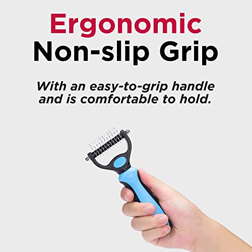 Nidawi Dog Brushes for Grooming Large Dogs Pet Dematting Comb Undercoat Rake Shedding Tool for Long Haired Dogs & Cats (Small, Blue)