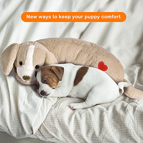 Moropaky Hearbeat Toy for Dog Anxiety Relief Behavioral Training Aid Toy, Light Brown