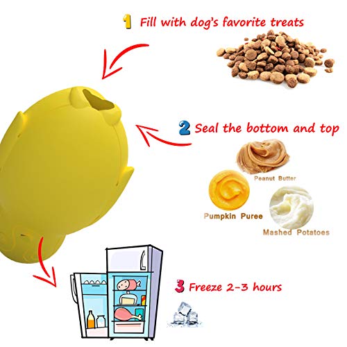 Penguin Durable Dog Chew Toys, Freezable Stuffable Puppy Treat Dispensing Chew Toys, Natural Rubber Interactive Puzzle Game Dog Toys for Small Medium Large dogs, Fun to Chase and Fetch, Beef Flavor