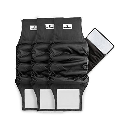 Pet Parents Premium Washable Dog Belly Bands (3pack) of Male Dog Diapers, Dog Marking Male Dog Wraps, High Absorbing Belly Band for Male Dogs Color: Black, Size: Medium Dog Belly Band