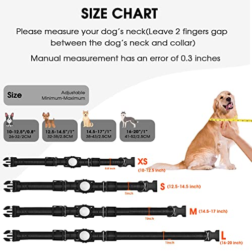 AirTag Dog Collar, SUPCHON Reflective Air Tag Dog Collar Adjustable Heavy Duty Dog Collar with AirTag Holder Durable Pet Collar for Small Medium Large Dogs