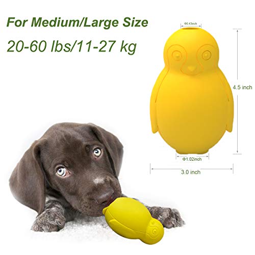 Penguin Durable Dog Chew Toys, Freezable Stuffable Puppy Treat Dispensing Chew Toys, Natural Rubber Interactive Puzzle Game Dog Toys for Small Medium Large dogs, Fun to Chase and Fetch, Beef Flavor