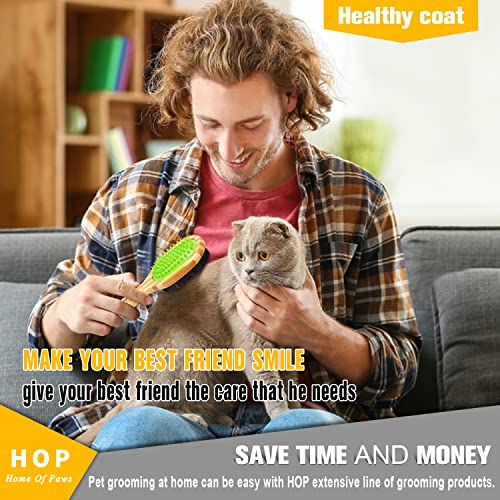 Dog Bathing Brush, Dog Shampoo Brush for Massage Dog Scrubber Cat Brushes for Grooming with Pin & Bristle, Natural Bamboo