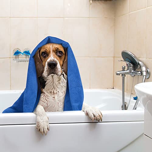 KinHwa Dog Towel Super Absorbent Pet Bath Towel Microfiber Dog Drying Towel for Small, Medium, Large Dogs and Cats 30inch x 50inch Dark-Blue