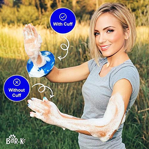 BaR-K Drip Catcher Cuffs - Pet Bathing Tool for Dog Shower and Dog Bathtub - Dog Bathing Station Grooming Supplies and Horse Supplies for Horse Grooming Kit - Protective Dog Washing Tool - Blue 2 Set