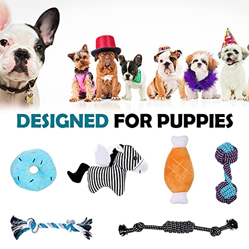 BUIBIIU Dog Toys, Dog Teething Toys Best Puppy Chew Toys Dog Chew Toys Squeaky Toys Balls