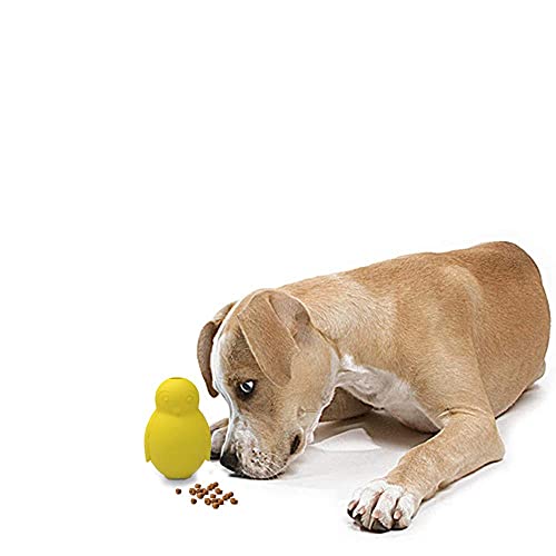 Penguin Durable Dog Chew Toys, Freezable Stuffable Puppy Treat Dispensing Chew Toys, Natural Rubber Interactive Puzzle Game Dog Toys for Small Medium Large dogs, Fun to Chase and Fetch, Beef Flavor