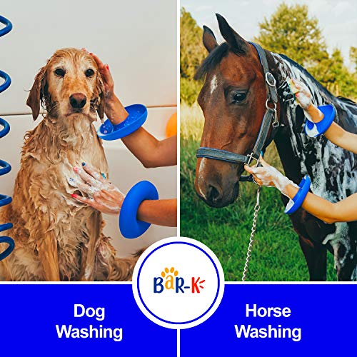 BaR-K Drip Catcher Cuffs - Pet Bathing Tool for Dog Shower and Dog Bathtub - Dog Bathing Station Grooming Supplies and Horse Supplies for Horse Grooming Kit - Protective Dog Washing Tool - Blue 2 Set