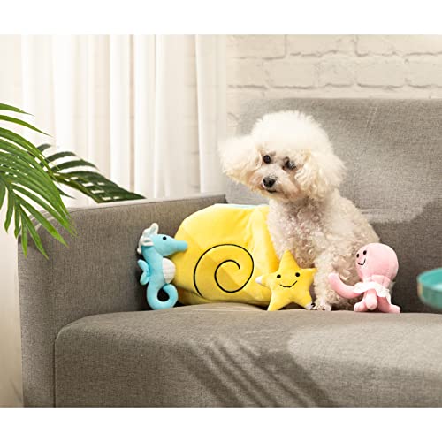 Hollypet Designed Interactive Squeaky Puzzle Plush Hide and Seek Dog Puppy Toy, Sea Animals