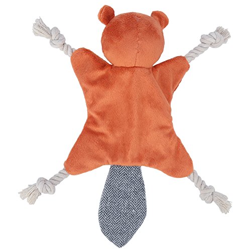 Stuffless Dog Toys for Puppy, Crinkle Squeaky Dog Chew Toys Squirrel Plush Dog Toy with Rope Knots for Small Dogs (Squirrel)
