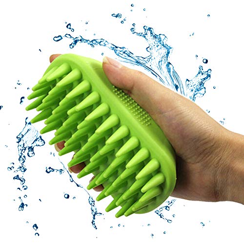 YUSENPET Pet Silicone Shampoo Brush, Anti-Skid Rubber Dog Cat Pet Mouse Grooming Shower Bath Brush Massage Comb for Long & Short Hair Medium Large Pets Dogs Cats