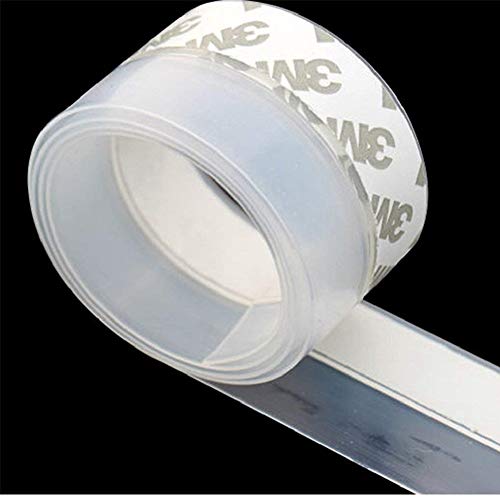 Zengest Door Strip Bottom, House and Glass Shower Door Seal Strip for Side of Door, 1.38 in x 16.4 Feet, 3M(Transparent)