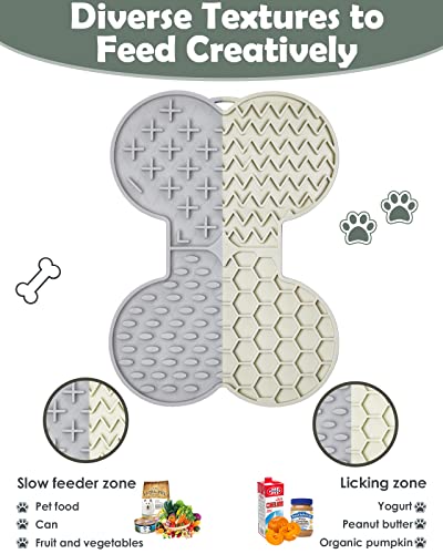 Petbank Lick Mat for Dogs and Cats - Dog Licking Mat with Suction Cups, Dog Peanut Butter Lick Pad for Anxiety Relief and Slow Feed Training (3 Pcs Pink+Gray+Cream)