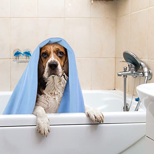 KinHwa Dog Towel Super Absorbent Pet Bath Towel Microfiber Dog Drying Towel for Small, Medium, Large Dogs and Cats 30inch x 50inch Light-Blue