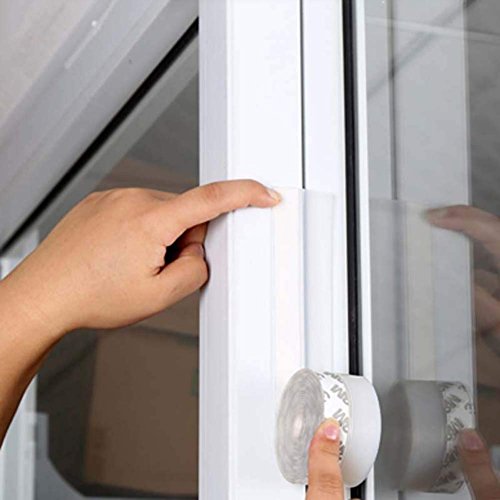 Zengest Door Strip Bottom, House and Glass Shower Door Seal Strip for Side of Door, 1.38 in x 16.4 Feet, 3M(Transparent)