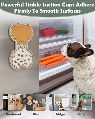 Petbank Lick Mat for Dogs and Cats - Dog Licking Mat with Suction Cups, Dog Peanut Butter Lick Pad for Anxiety Relief and Slow Feed Training (3 Pcs Pink+Gray+Cream)