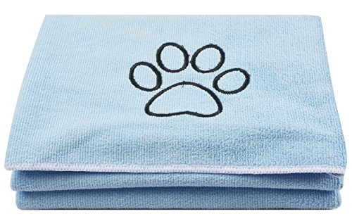 KinHwa Dog Towel Super Absorbent Pet Bath Towel Microfiber Dog Drying Towel for Small, Medium, Large Dogs and Cats 30inch x 50inch Light-Blue