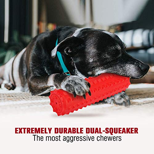 VANFINE Dog Squeaky Toys Almost Indestructible Tough Durable Dog Toys Dog chew Toys for Large Dogs Aggressive chewers Stick Toys Puppy Chew Toys with Non-Toxic Natural Rubber