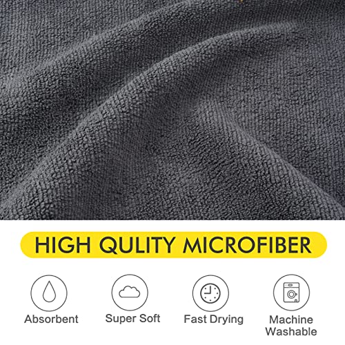 KinHwa Dog Towel Super Absorbent Microfiber Dog Drying Towel Soft Pet Bath Towel for All Dogs and Cats with Embroidered Paw Print 30inch x 50inch Gray