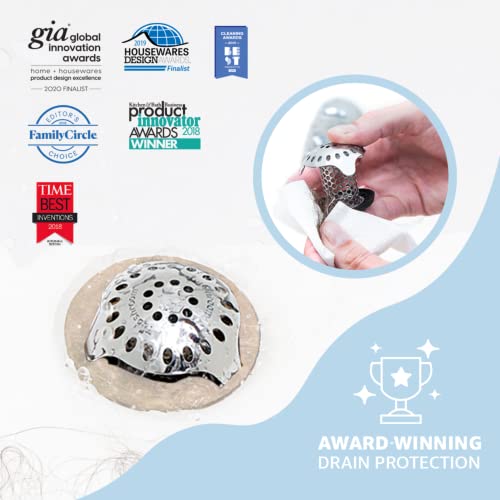 TubShroom Ultra Revolutionary Bath Tub Drain Protector Hair Catcher/Strainer/Snare Steel, Stainless Single Pack