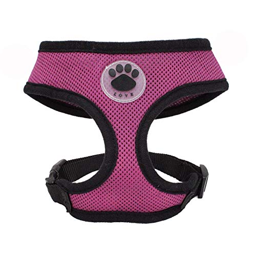 WONDERPUP Soft Mesh Dog Harness No Pull Walking Comfort Padded Vest Harnesses Adjustable Purple L