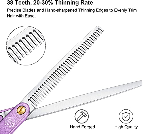 6.5 inch Professinal Pet Grooming Scissor Aeronautical Aluminum Handle Dog&Cat Grooming Shear with Bag by Moontay (C-Purple)